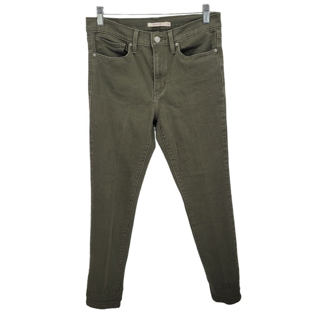 Levis Womens 30 green slimming skinny jeans mid rise cotton blend
